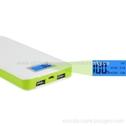 Promotional LCD Display Slim Power Bank for iPhone/iPod/Digital Camera/Mobile Phones/MP3/MP4/GPSNew